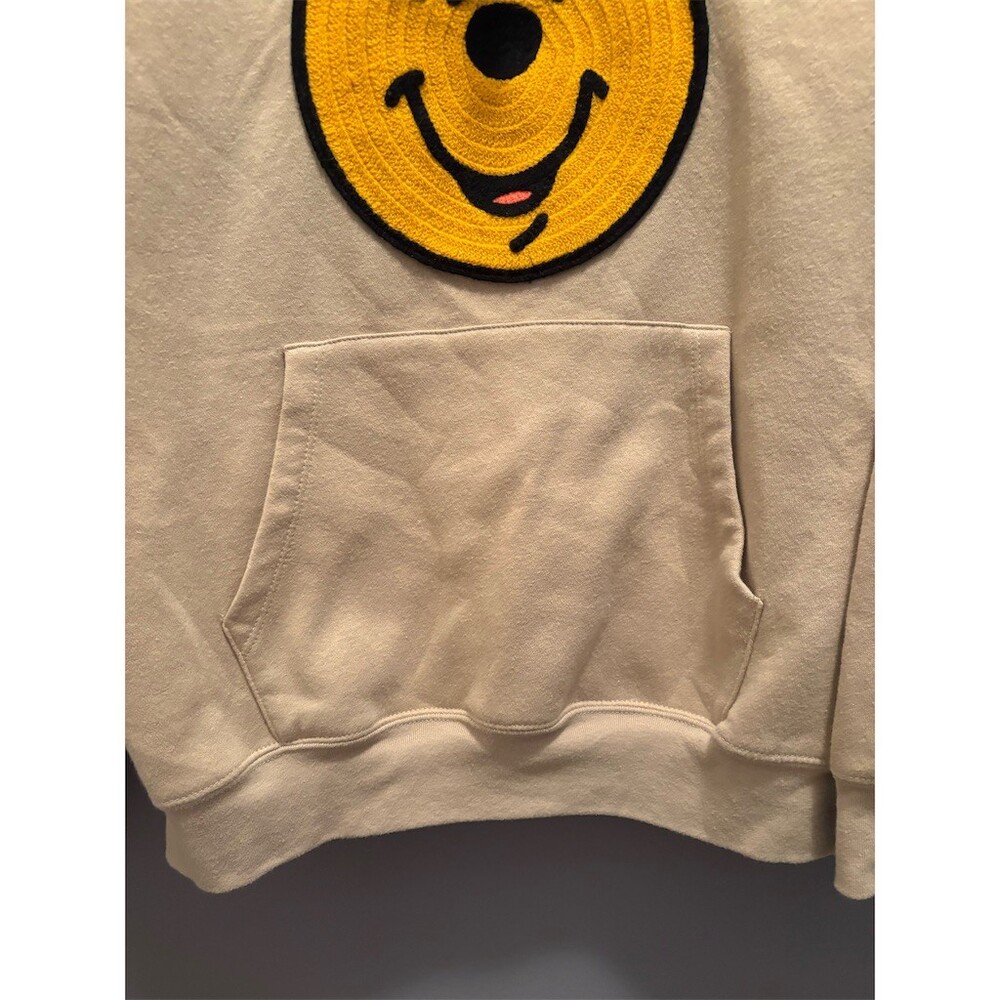 Disney Winnie the Pooh Hoodie Unisex Size L Beige Pullover Embroidered - Picture 2 of 10